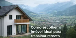 Casa moderna em cidade pequena, ideal para trabalho remoto, com foco em tranquilidade