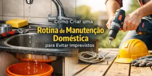 Faucet with dripping water into a bucket and person using a drill for maintenance