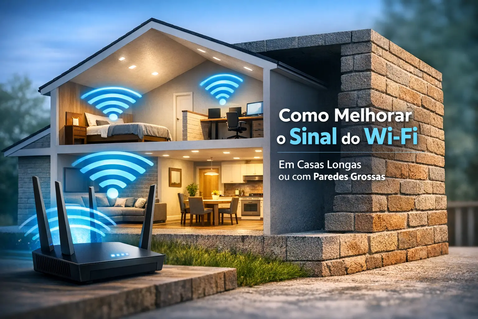 Como melhorar o sinal Wi-Fi em casas longas com paredes grossas